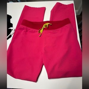 FIGS SCRUB PANTS - SHOCKING PINK/HOT PINK MED TALL
